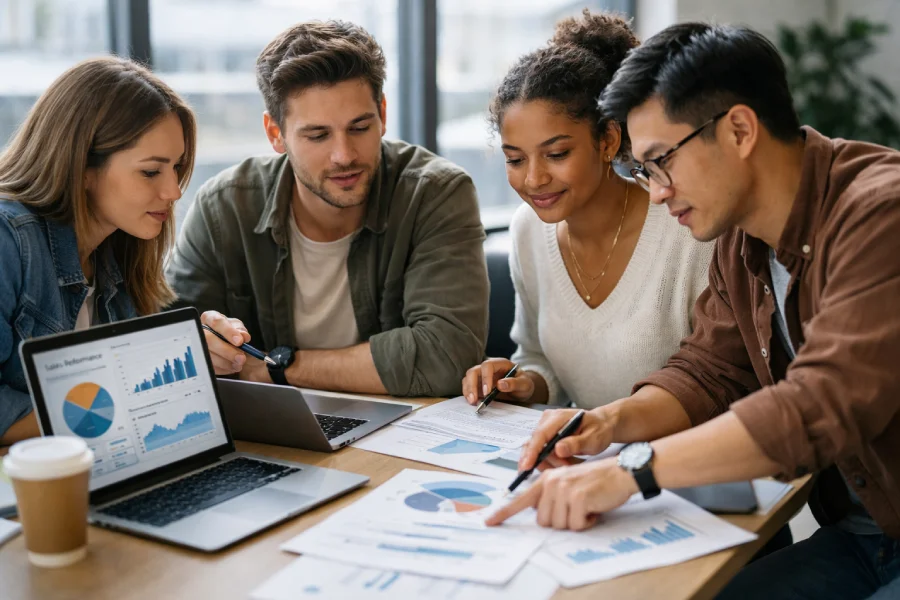 Consultants presenting business roadmap